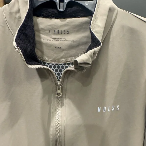 NDLSS Tan Cycling Jacket Full Zip Performance Windbreaker Men’s Large EU Made